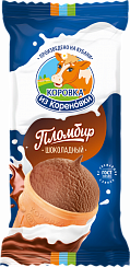 Мороженое пломбир шоколадный в вафельном стаканчике 15%, 100 г