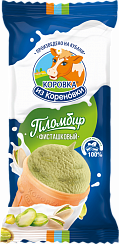 Мороженое пломбир фисташковый в вафельном стаканчике 15%, 80 г