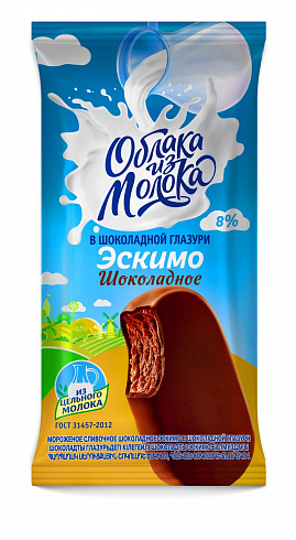 Эскимо шоколадное в шоколадной глазури "Облака из молока", 70г